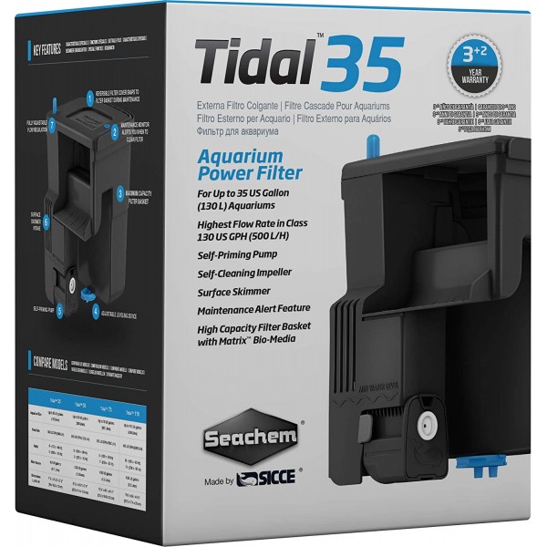 SEACHEM TIDAL POWDER FILTER (35) (55) (75) ( 1 YEAR WARRANTY )